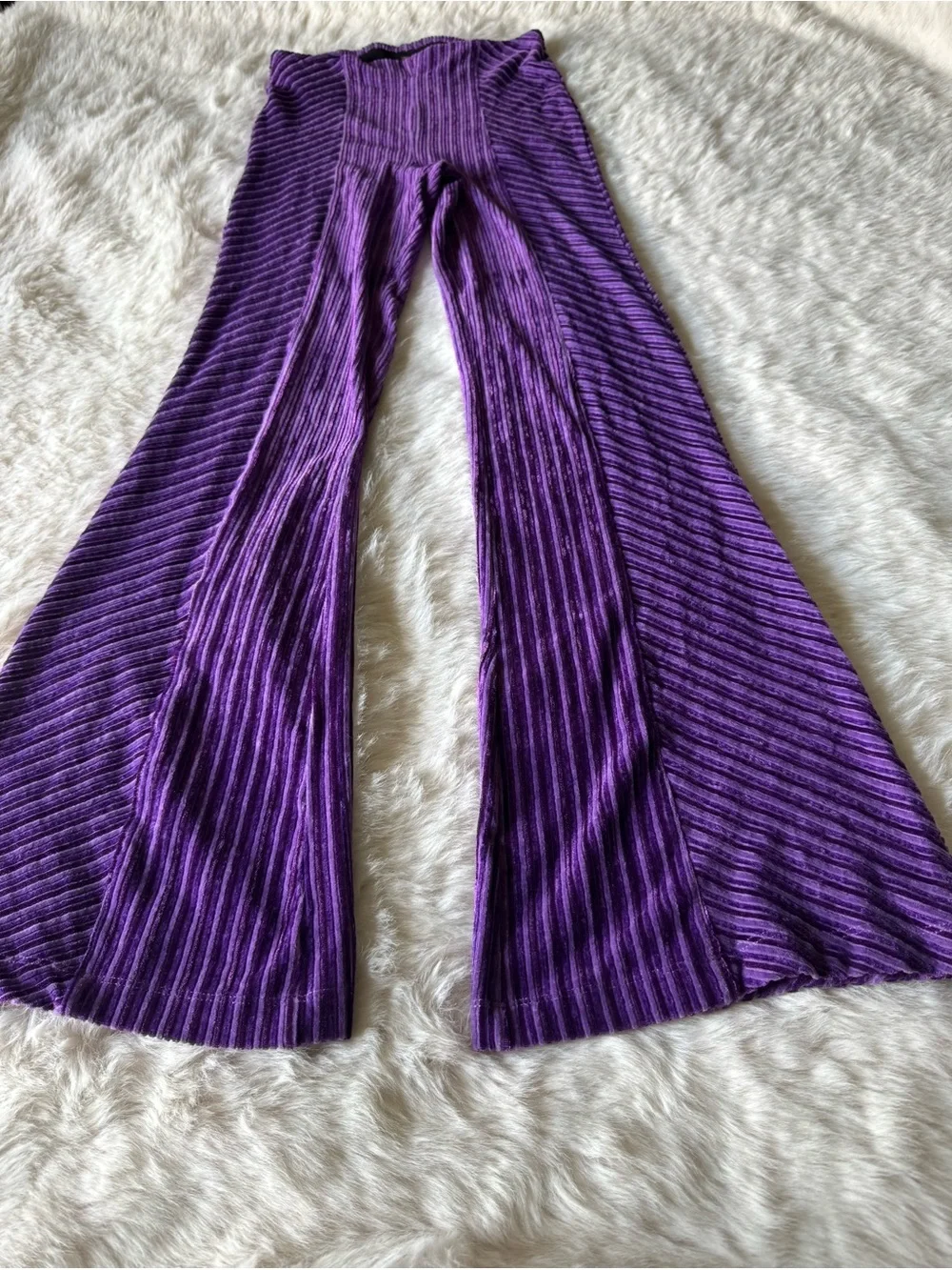 Free People Deep Purple Pleated Wide-Leg Pants